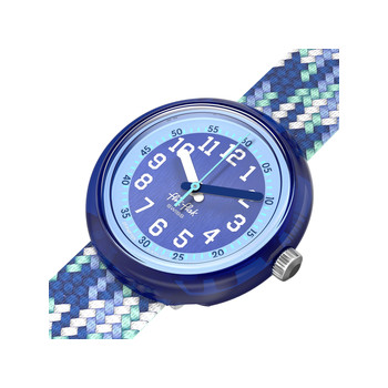 Montre FLIK FLAK let's get artsy enfant cadran bleu bracelet pet recycle bleu