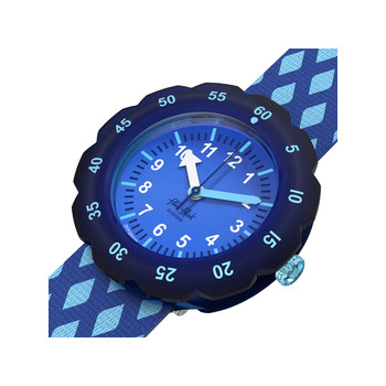 Montre FLIK FLAK let's get artsy enfant cadran bleu bracelet pet recycle bleu