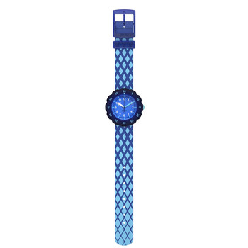 Montre FLIK FLAK let's get artsy enfant cadran bleu bracelet pet recycle bleu