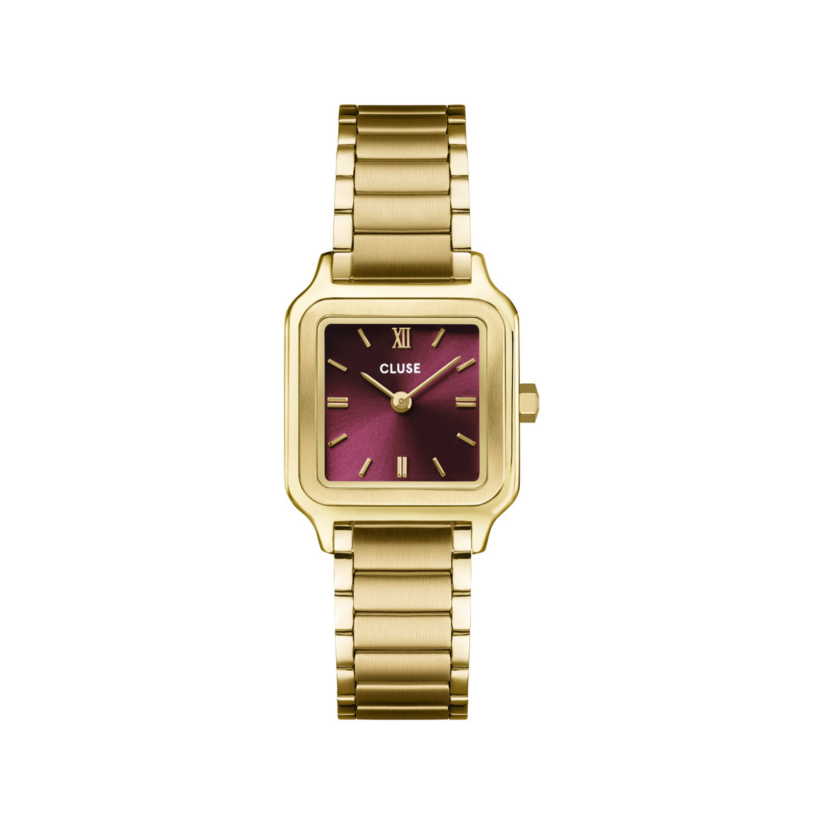 Montre CLUSE Gracieuse Petite femme cadran rouge bracelet acier doré