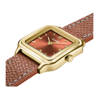 Montre CLUSE Gracieuse Petite femme cadran marron bracelet cuir doré