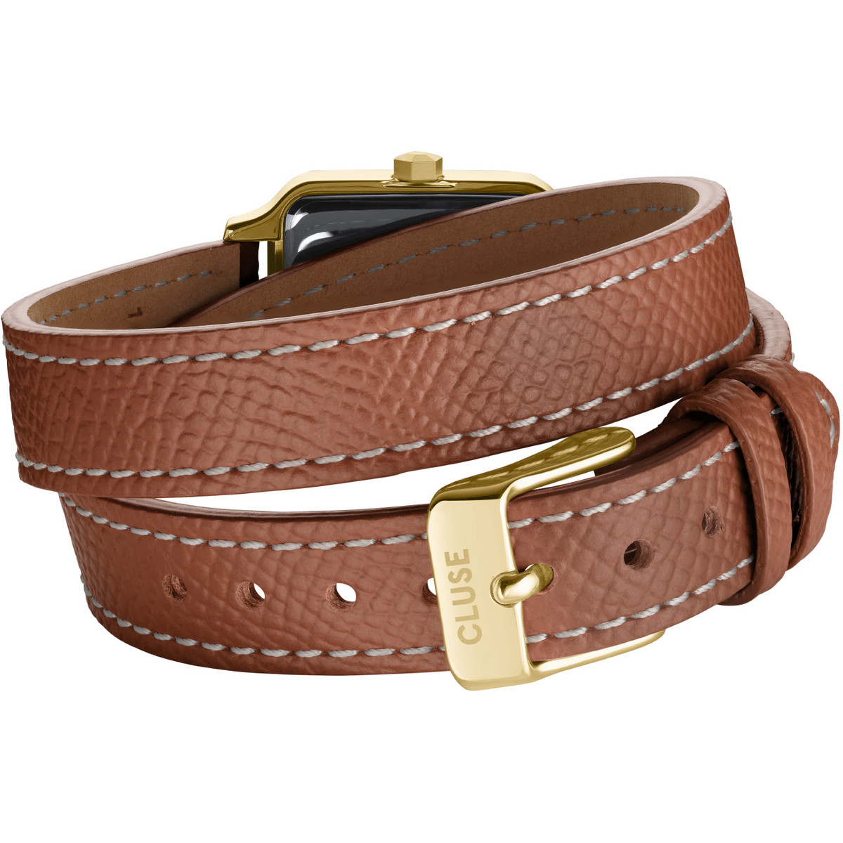 Montre CLUSE Gracieuse Petite femme cadran marron bracelet cuir doré - vue 3