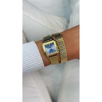 Montre CLUSE Gracieuse Petite femme cadran bleu bracelet acier doré