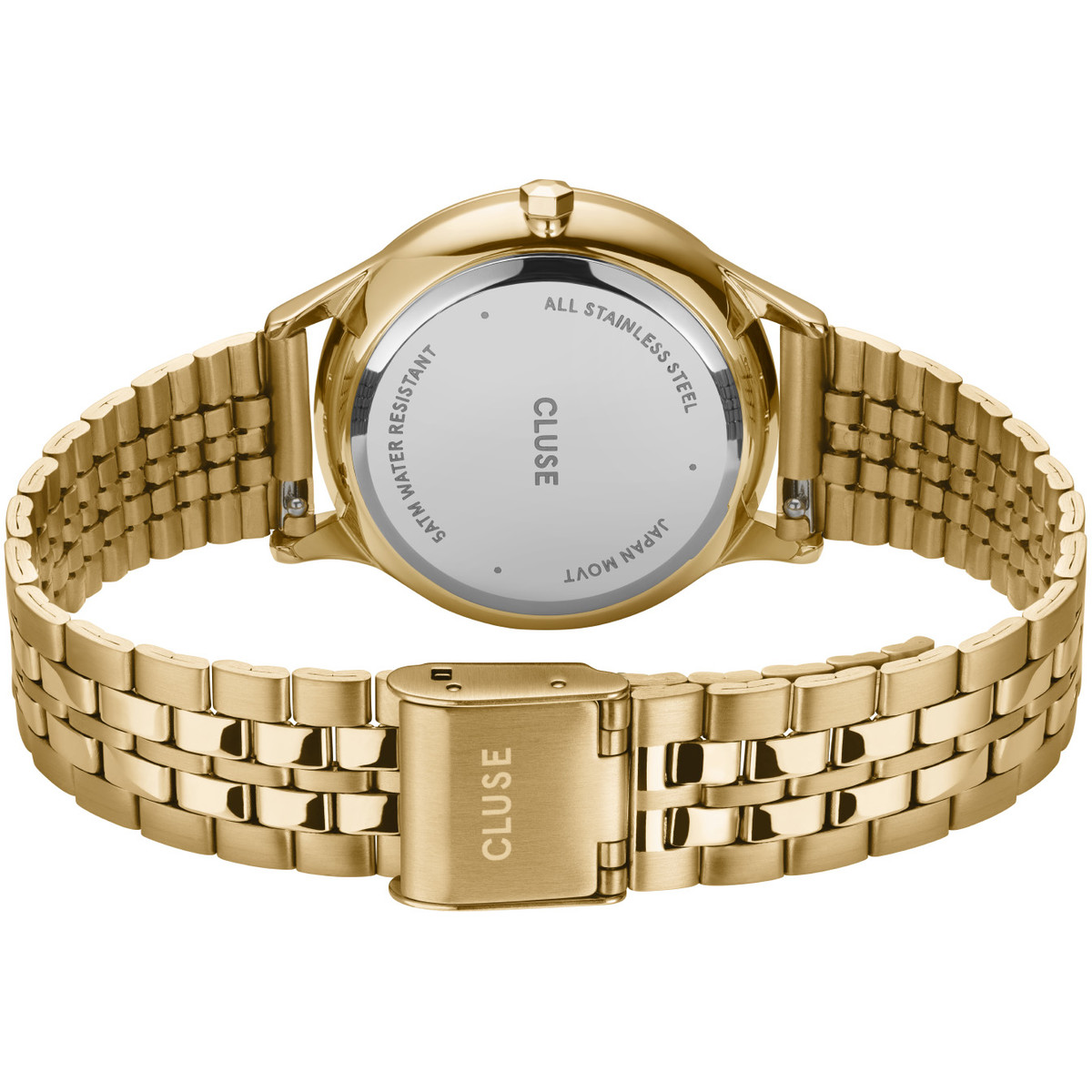 Montre CLUSE Minuit Multifunction femme cadran vert bracelet acier doré - vue 3
