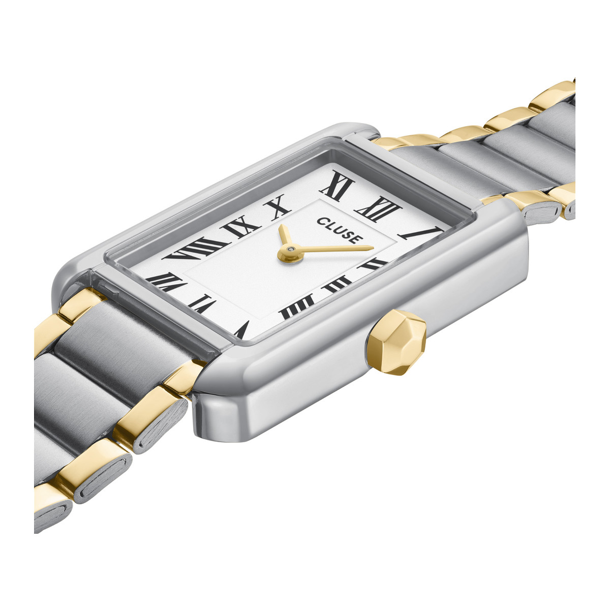 Montre CLUSE Belisenna femme cadran blanc bracelet acier bicolore - vue 2