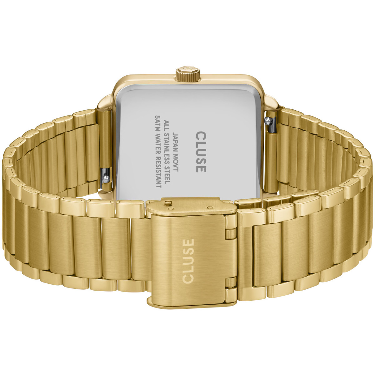 Montre CLUSE La Tétragone Multifunction femme cadran vert bracelet acier doré - vue 3