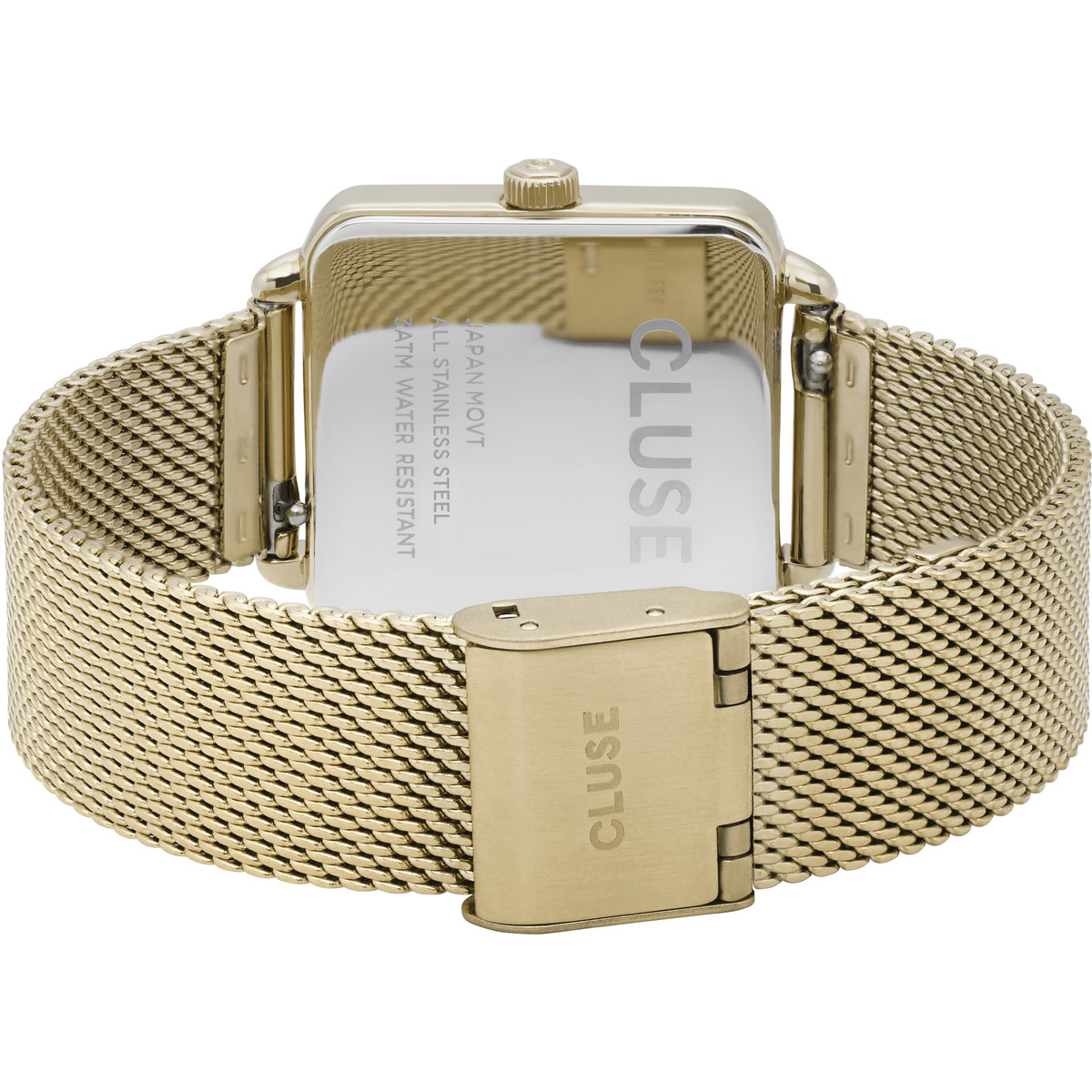 Montre CLUSE La Tétragone femme cadran vert bracelet acier doré - vue 3