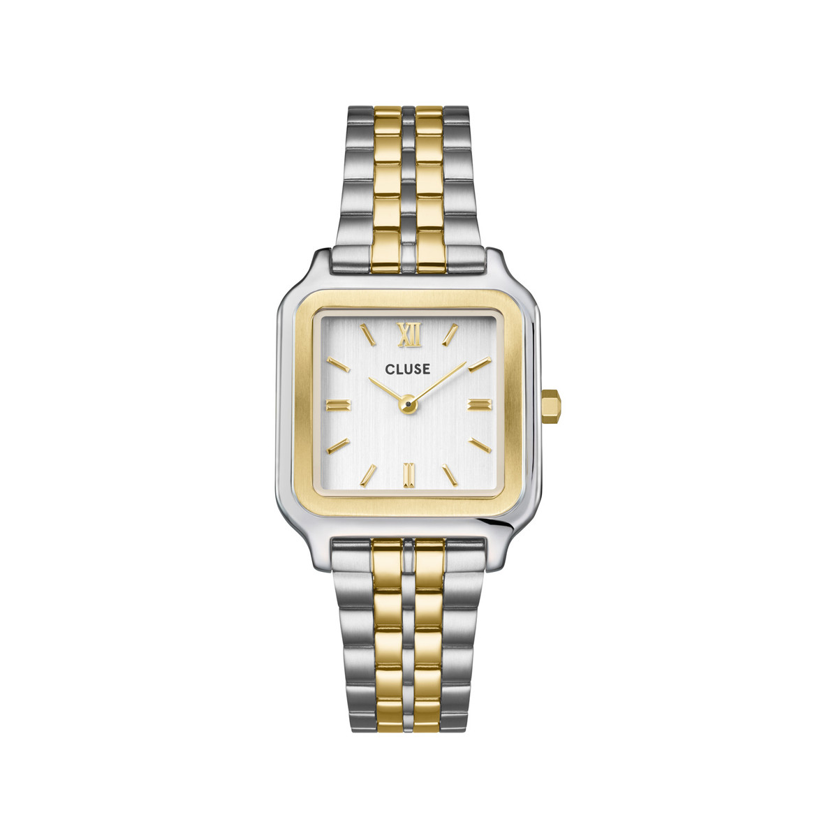 Montre CLUSE Gracieuse femme cadran blanc bracelet acier bicolore