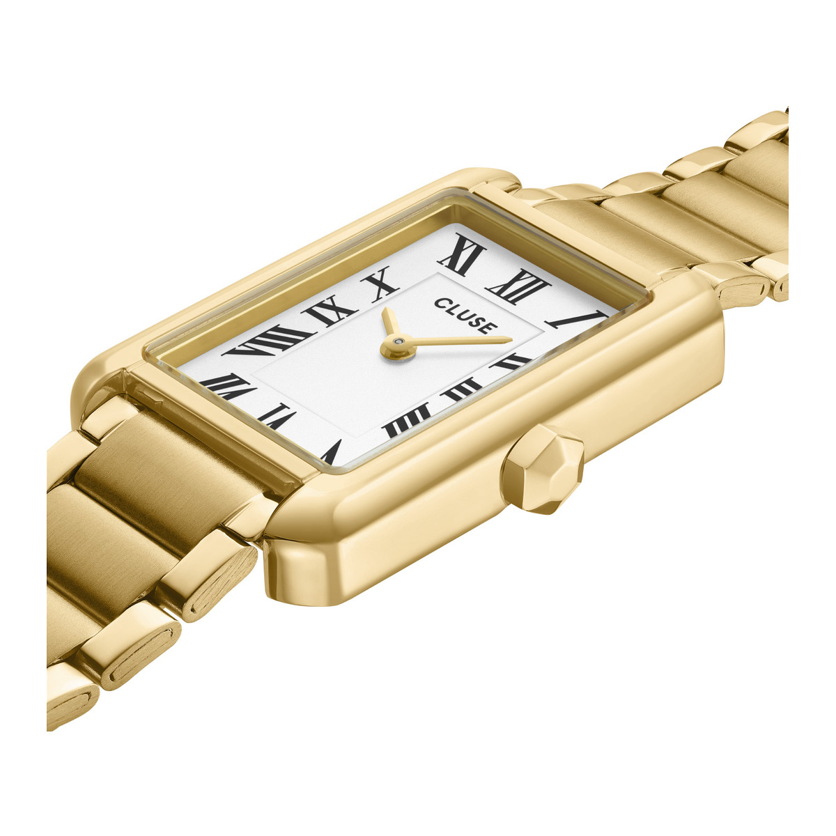 Montre CLUSE Belisenna femme cadran blanc bracelet acier doré - vue 2