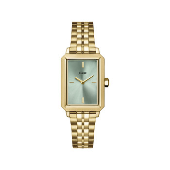 Montre CLUSE Fluette femme cadran vert bracelet acier doré