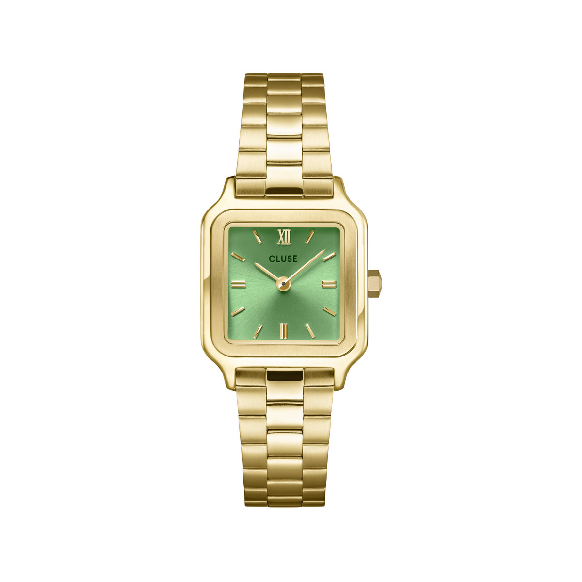 Montre CLUSE Gracieuse Petite femme cadran vert bracelet acier doré