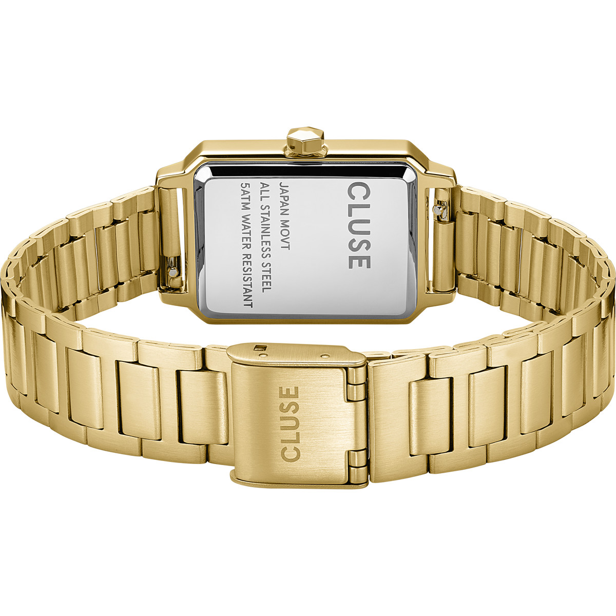 Montre CLUSE Fluette femme cadran vert bracelet acier doré - vue 3