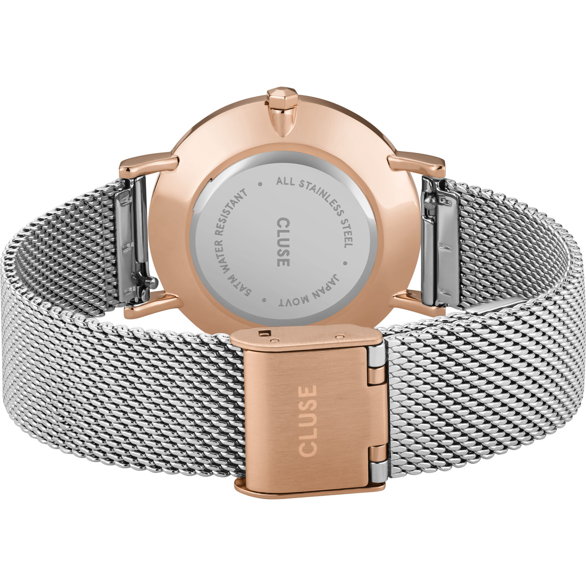 Montre CLUSE Minuit femme cadran gris bracelet acier - vue 3