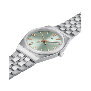 Montre CLUSE Retro 70's femme cadran vert bracelet acier