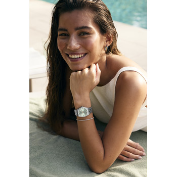 Montre CLUSE Retro 70's femme cadran vert bracelet acier