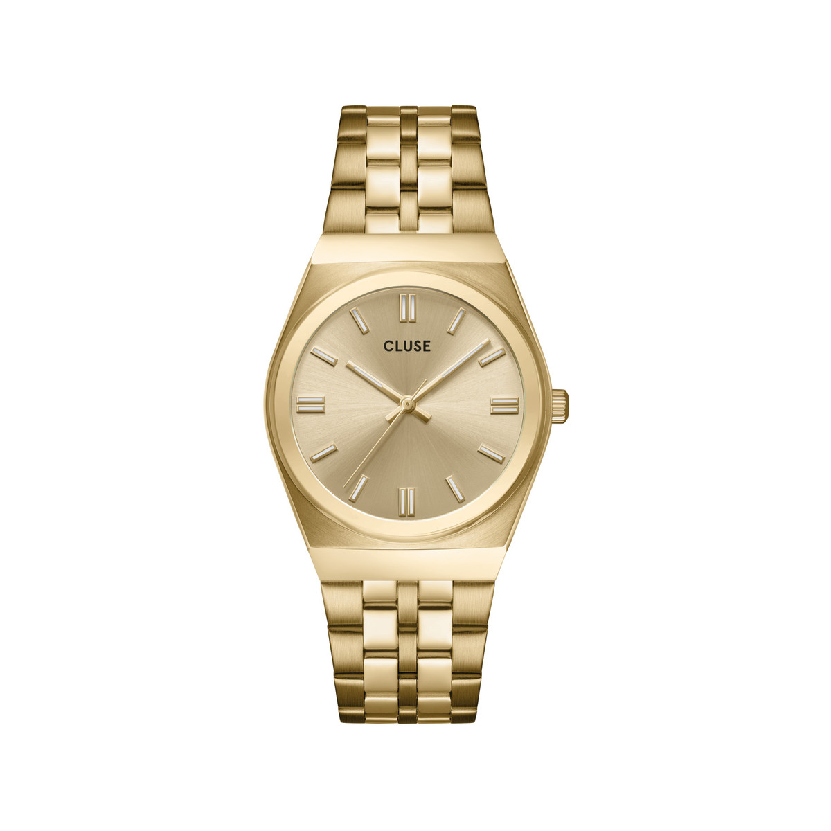 Montre CLUSE Retro 70's femme cadran doré bracelet acier doré