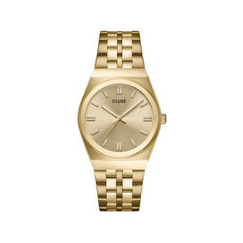 Montre CLUSE Retro 70's femme cadran doré bracelet acier doré