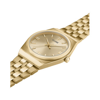 Montre CLUSE Retro 70's femme cadran doré bracelet acier doré