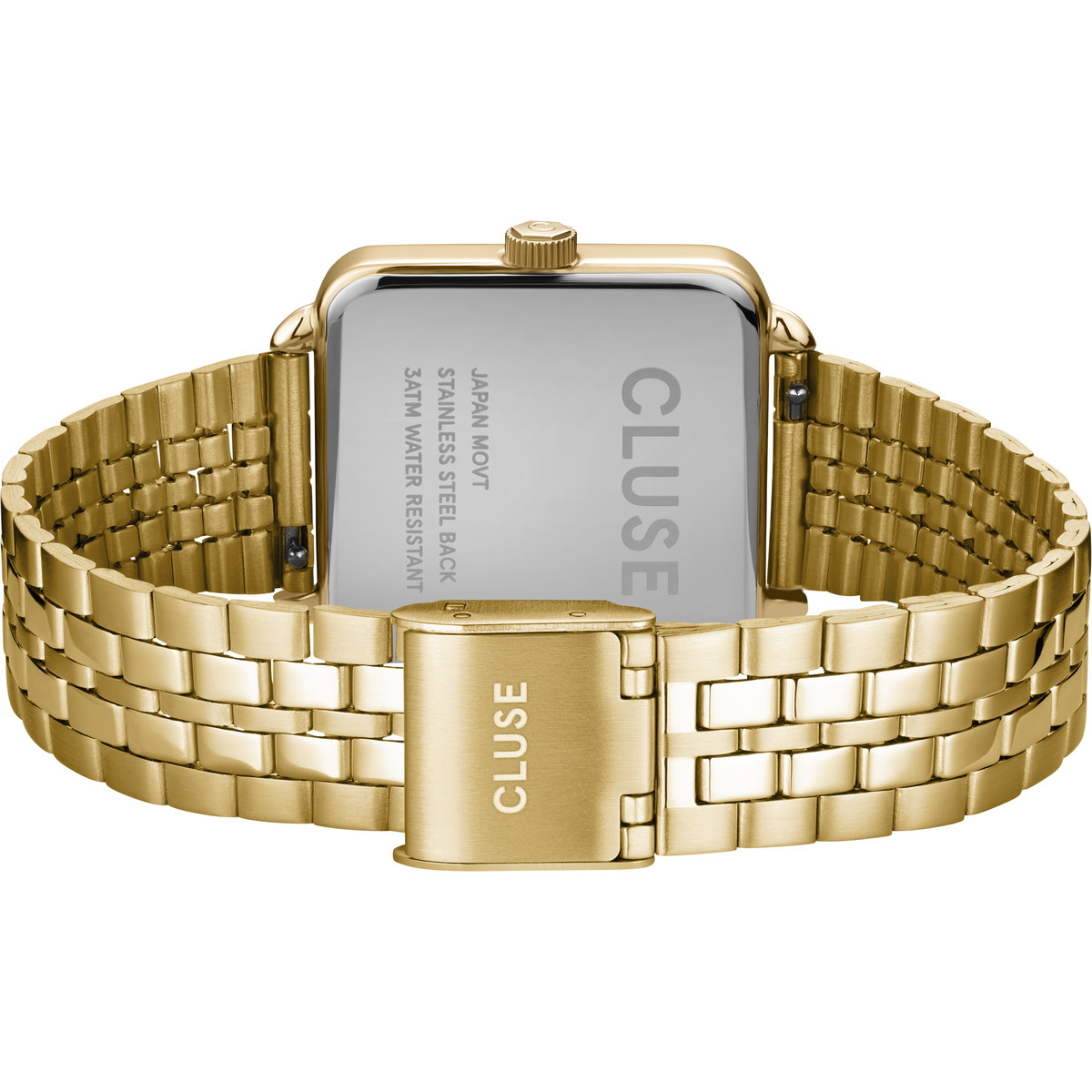 Montre CLUSE La Tétragone femme cadran rosé bracelet acier doré - vue 3