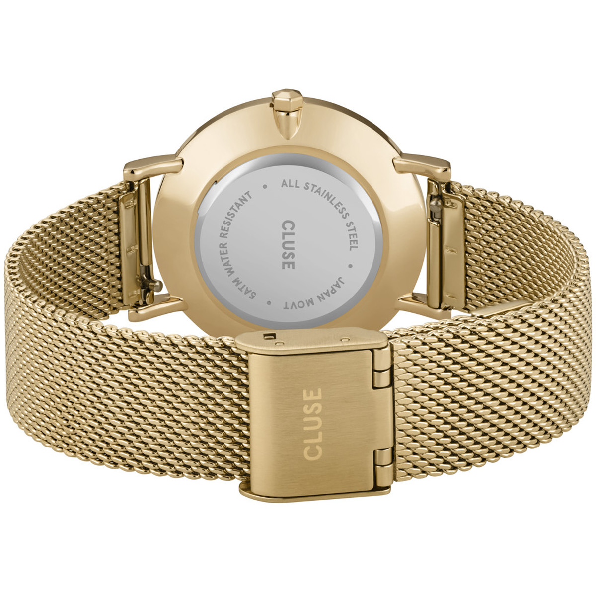 Montre CLUSE Minuit femme cadran blanc bracelet acier doré - vue 3
