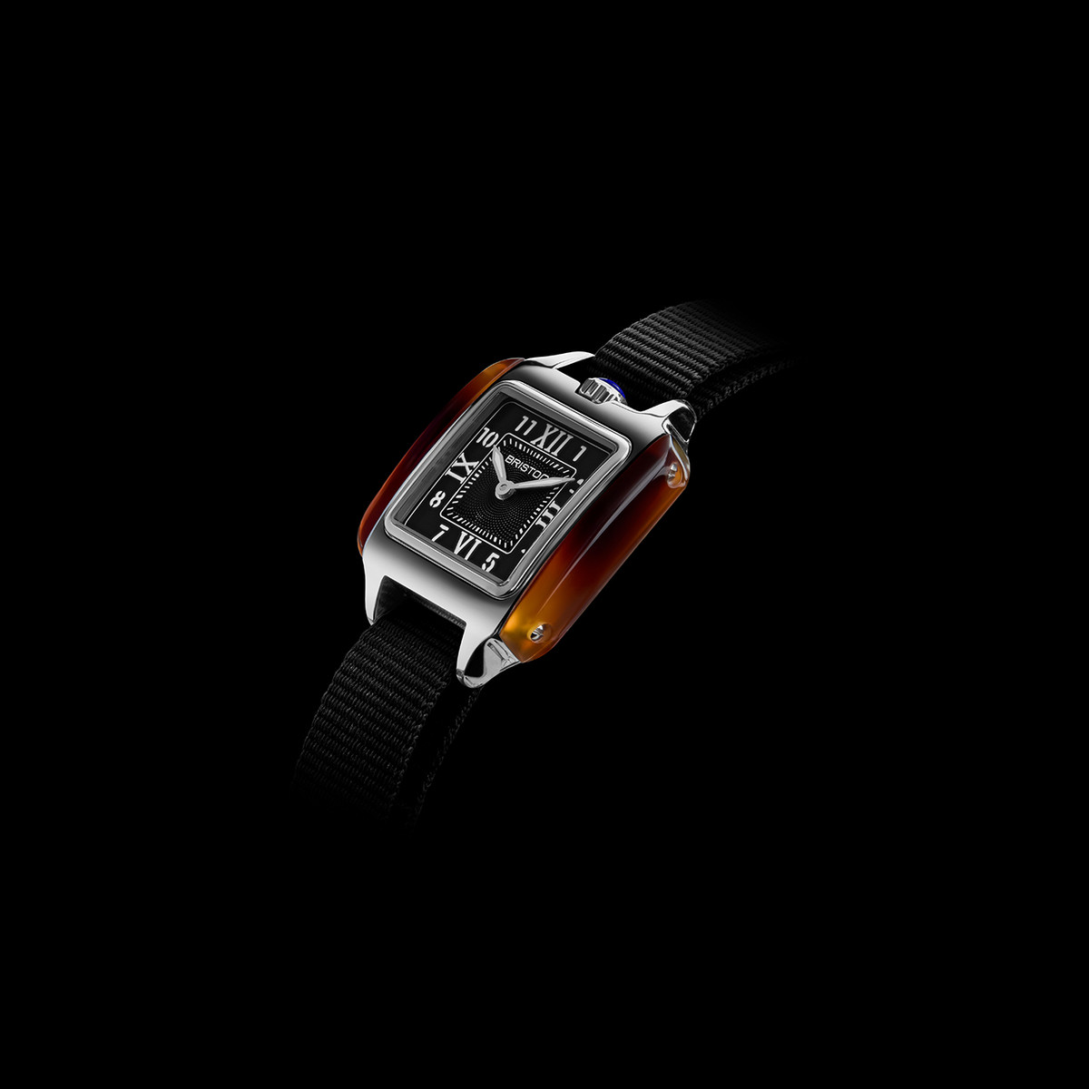 Montre BRISTON Streamliner Kennedy femme cadran noir bracelet nylon noir - vue D2