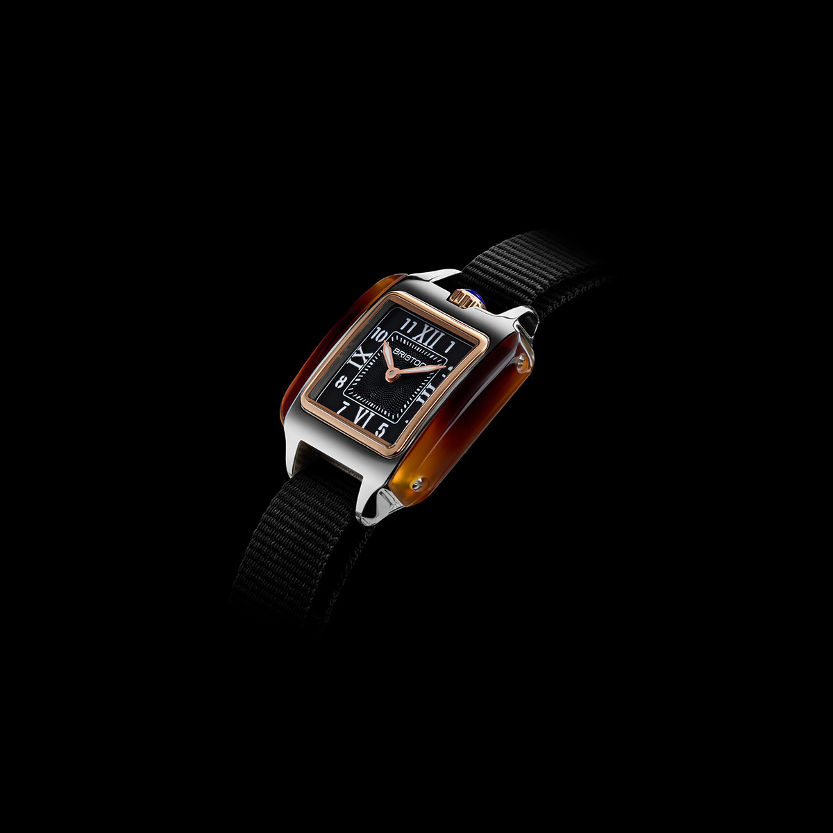 Montre BRISTON Streamliner Kennedy femme cadran noir bracelet nylon noir - vue D2