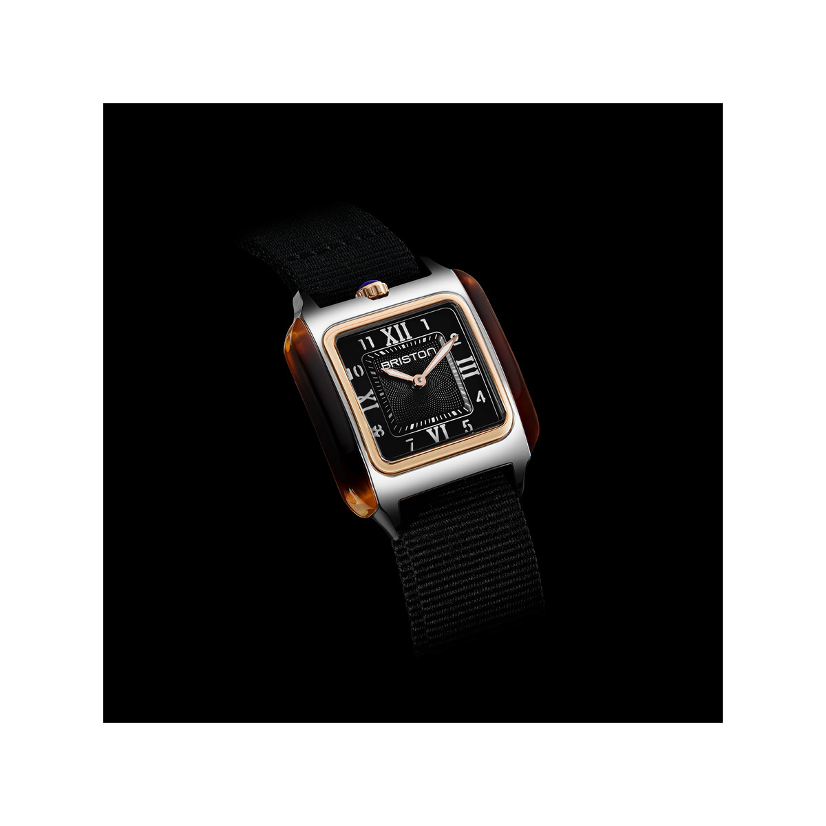 Montre BRISTON Streamliner Kennedy femme cadran noir bracelet nylon noir - vue 2
