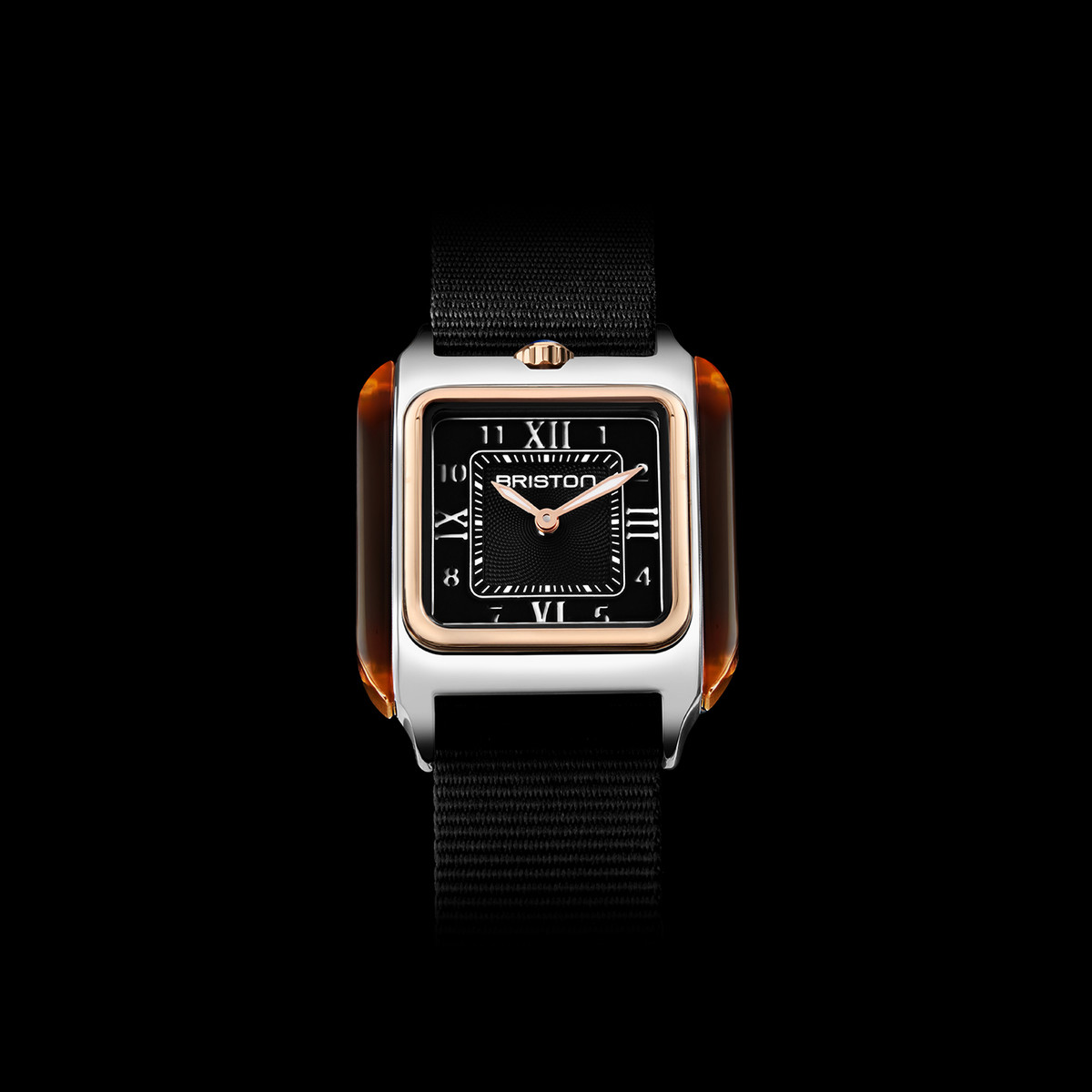 Montre BRISTON Streamliner Kennedy femme cadran noir bracelet nylon noir - vue D1