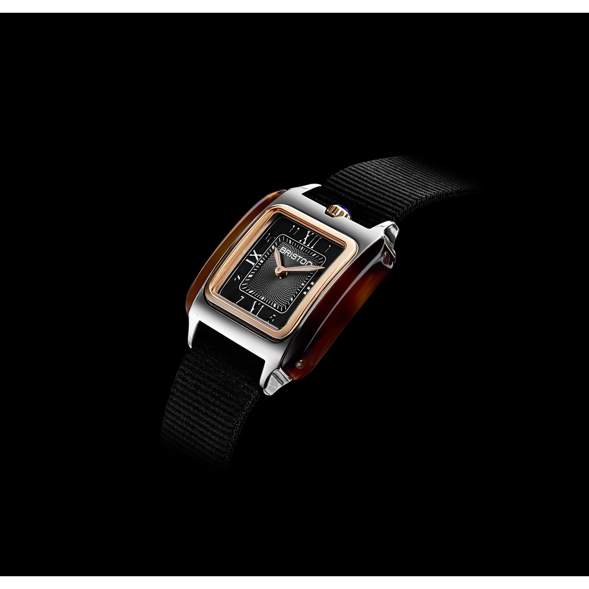Montre BRISTON Streamliner Kennedy femme cadran noir bracelet nylon noir - vue D2
