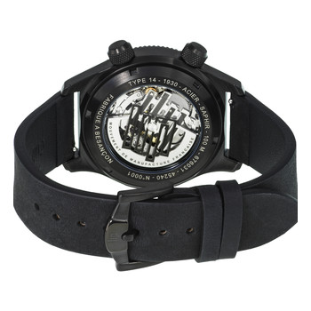 Montre LIP MANUFACTURE type 14 homme automatique, bracelet cuir noir