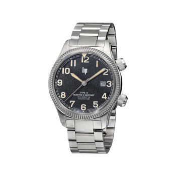 Montre LIP MANUFACTURE type 14 homme automatique, bracelet acier inoxydable argent