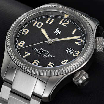 Montre LIP MANUFACTURE type 14 homme automatique, bracelet acier inoxydable argent