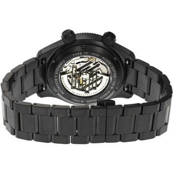 Montre LIP MANUFACTURE type 14 homme automatique, bracelet acier inoxydable noir