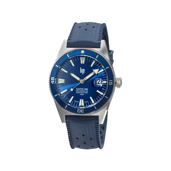Montre LIP MANUFACTURE nautic 666 mixte automatique, bracelet silicone bleu