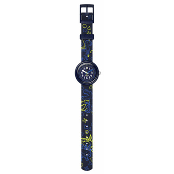 Montre FLIK FLAK x Monbento enfant cadran bleu bracelet pet recycle bleu