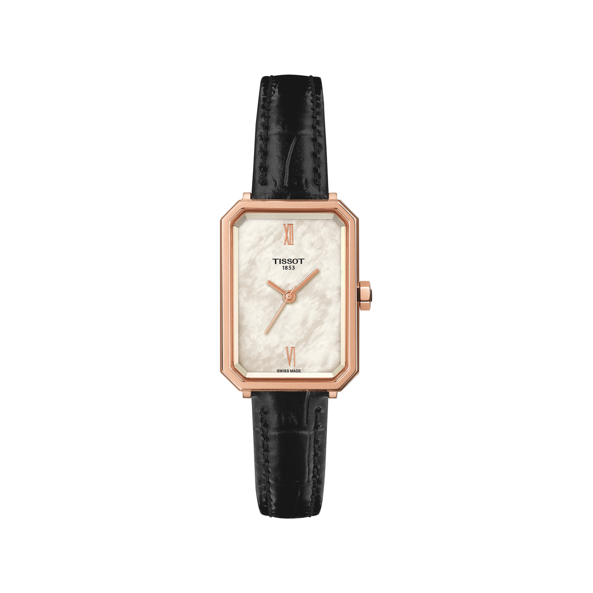 Montre TISSOT SRV femme cadran blanc bracelet cuir noir