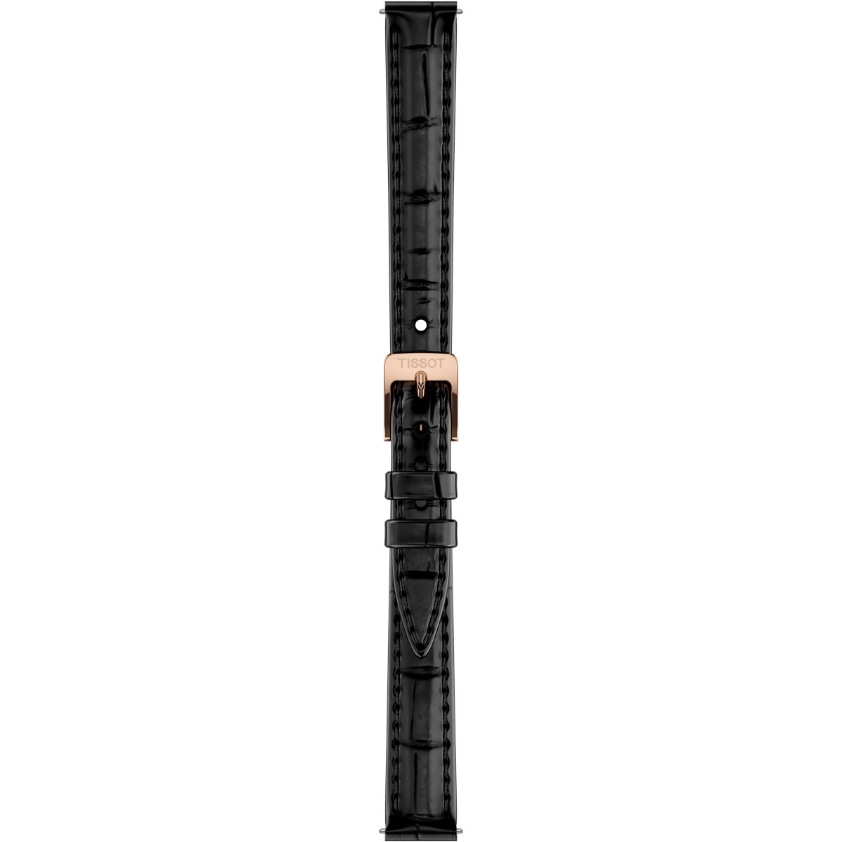 Montre TISSOT SRV femme cadran blanc bracelet cuir noir - vue D1