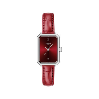 Montre TISSOT SRV femme cadran rouge bracelet cuir rouge