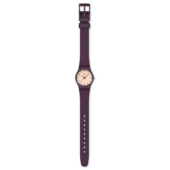Montre SWATCH essentials femme cadran gris bracelet plastique prune