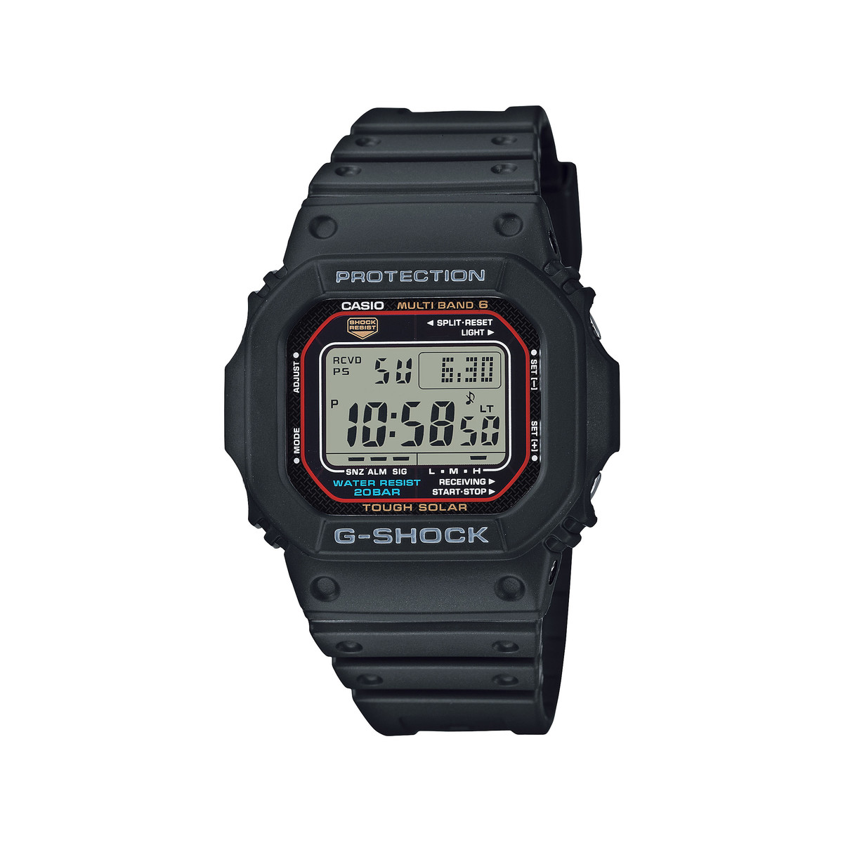 Montre G-SHOCK mixte cadran gris bracelet resine noir boitier résine