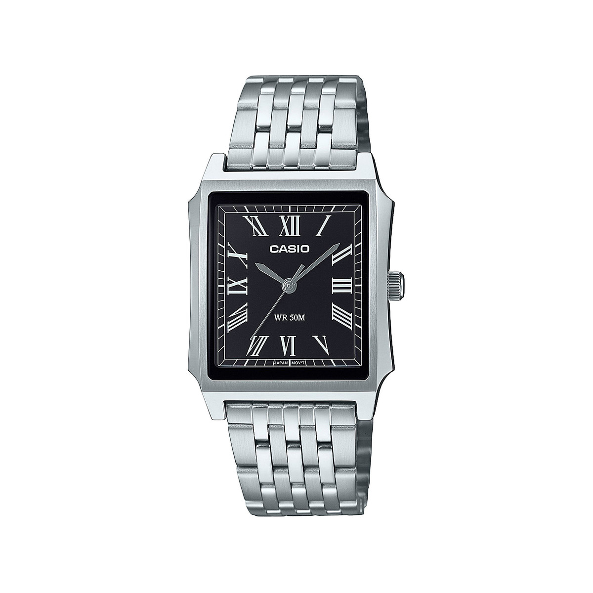Montre CASIO timeless collection mixte cadran noir bracelet acier inoxydable