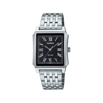 Montre CASIO timeless collection mixte cadran noir bracelet acier inoxydable