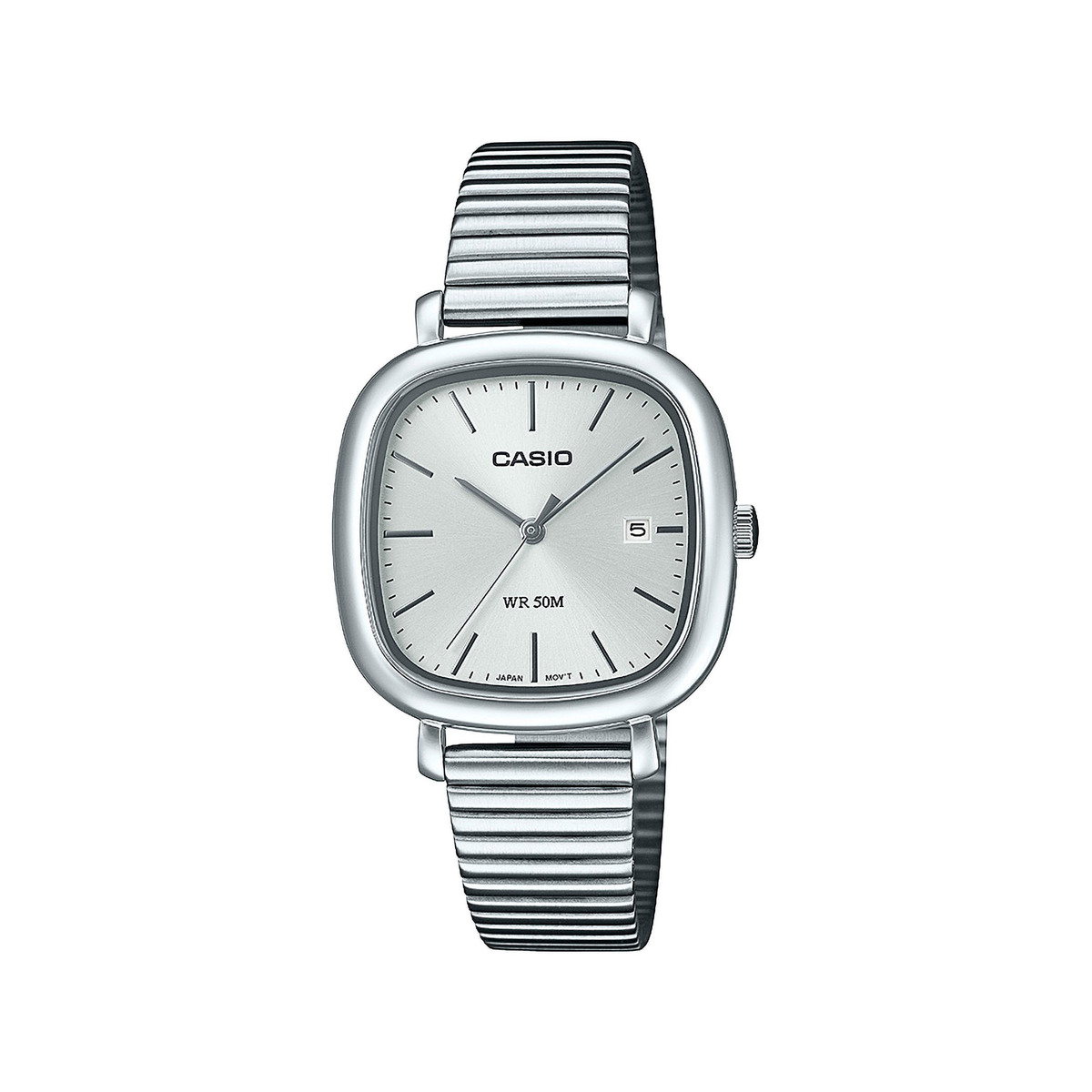 Montre CASIO Timeless collection mixte cadran gris bracelet acier inoxydable