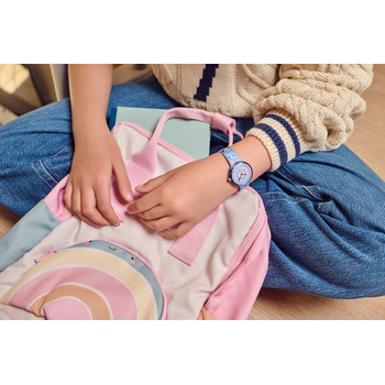 FLIK FLAK Classroom Creations children's watch green dial blue recycled pet bracelet