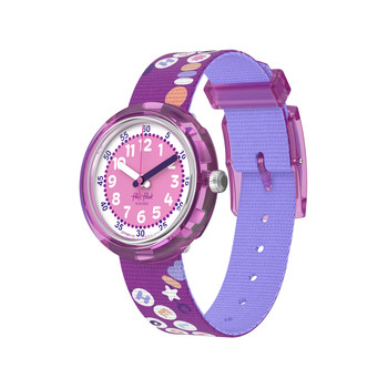 FLIK FLAK Classroom Creations children's watch purple dial purple recycled pet bracelet