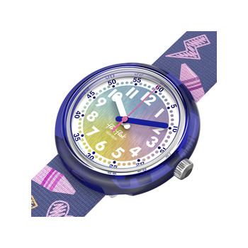 FLIK FLAK Classroom Creations children's watch black dial blue recycled pet bracelet