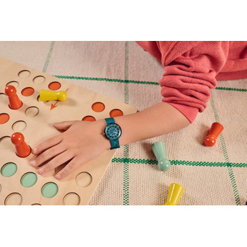 FLIK FLAK Classroom Creations children's watch blue dial blue recycled pet bracelet