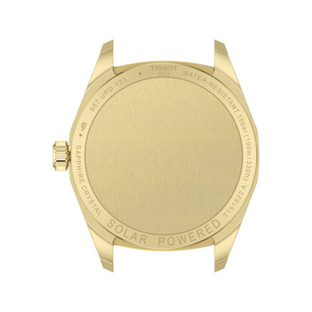 Montre TISSOT PRC 100 SOLAR mixte cadran doré bracelet PVD doré