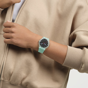 Montre SWATCH essentials mixte bracelet plastique turquoise