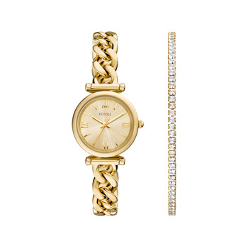 FOSSIL carlie mini dameshorloge goud roestvrij stalen armband